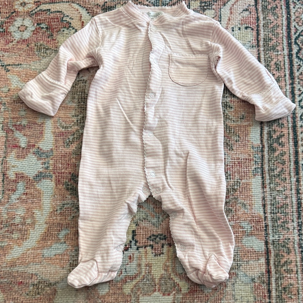 Kissy Kissy Light Pink Striped Footie